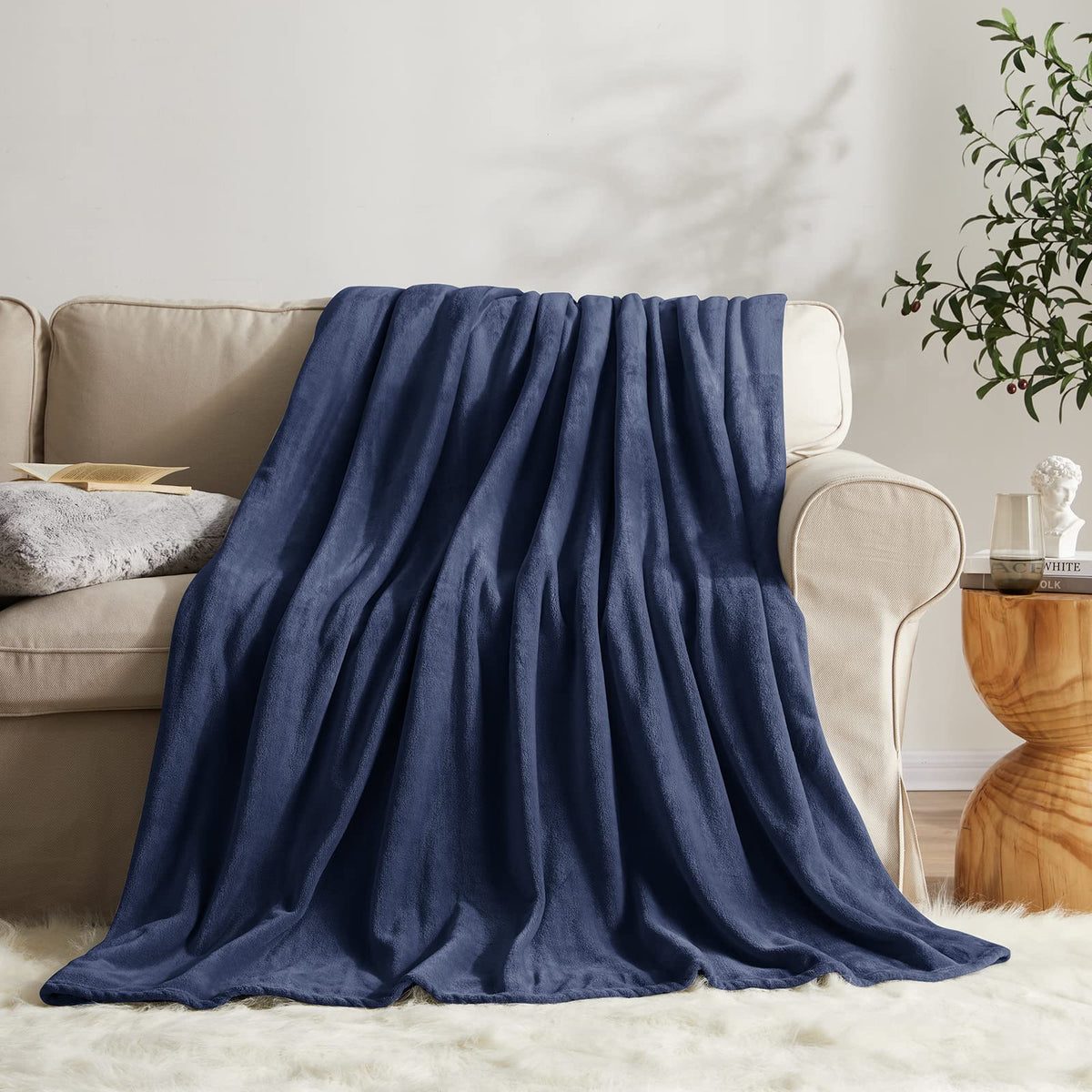 KMUSET Fleece Blanket Throw Size Grey Lightweight Super Soft Cozy Luxury Bed Blanket Microfiber Factory Shop