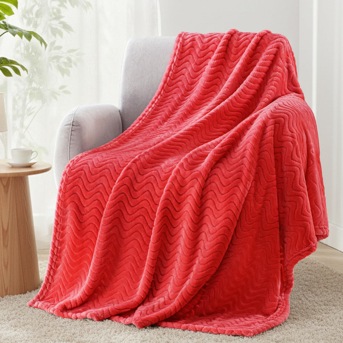 Exclusivo Mezcla Large Fleece Throw Blanket for Couch, Sofa, Celadon