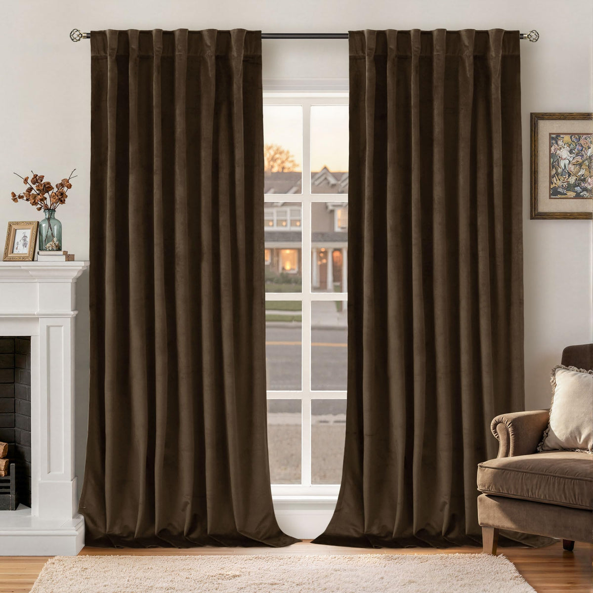 BGment Christmas Red Velvet Curtains 96 Inches for Living Room, Thermal Room Darkening Curtains Sound Reduce Drapes with Back Tab and Rod Pocket for French Door, 2 Panels, 52 x 96 Inch