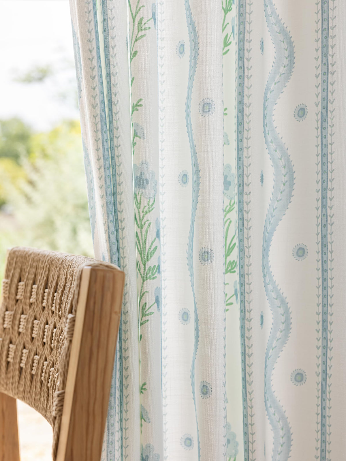DrapePalette - Linen Blend Pinch Pleated Curtains 108 Inches Long for Living Room, Bedroom, Dining Room, Light Filtering Curtains 2 Panels Set, Modern Floral Printed Design, Antique White 30"W x 108"L