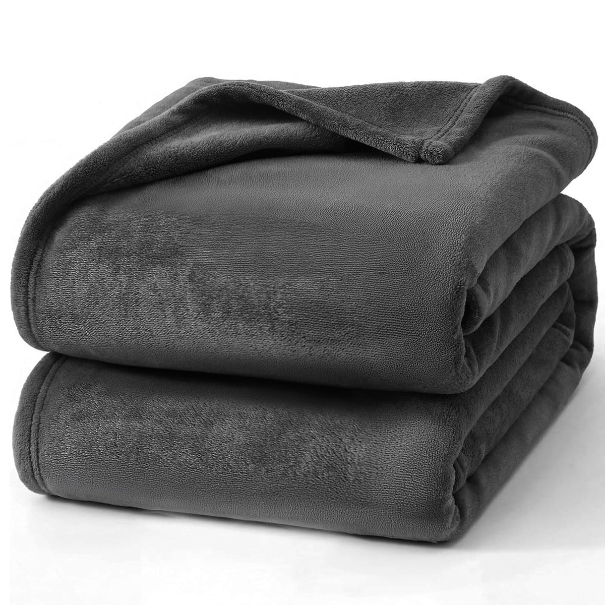 Hansleep Queen Grey Fleece Blanket, Soft Flannel Bed Blanket