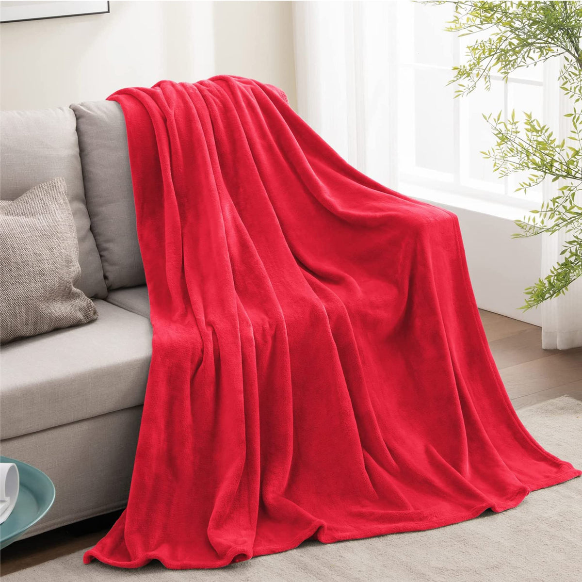 BEDELITE Fleece Blanket Soft Plush Throw for Couch Black 50"x60"