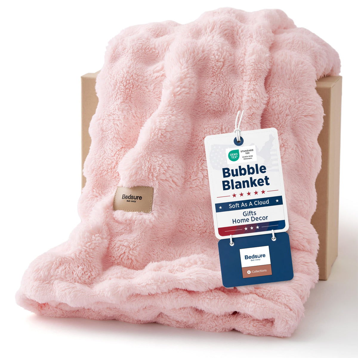 Bedsure Cloud Bubble Blanket, Soft Cozy Throw, Off White, 50"×60"