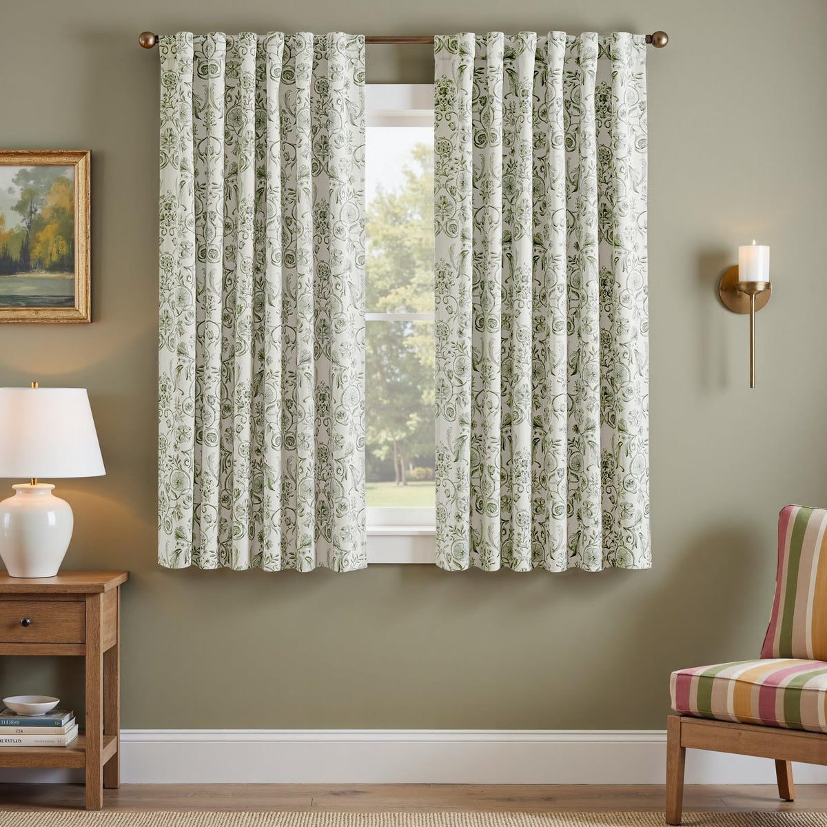 jinchan Beige Boho Floral Blackout Curtains 84 Inch Grommet 4 Panels