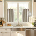 NICETOWN Beige Linen Blackout Curtains 84 Inches Long, W52xL84, 2 Panels