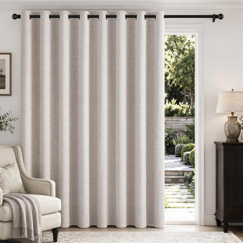 MIULEE 100% Blackout Linen Curtains for Bedroom 52x84 Inches Dusty Blue