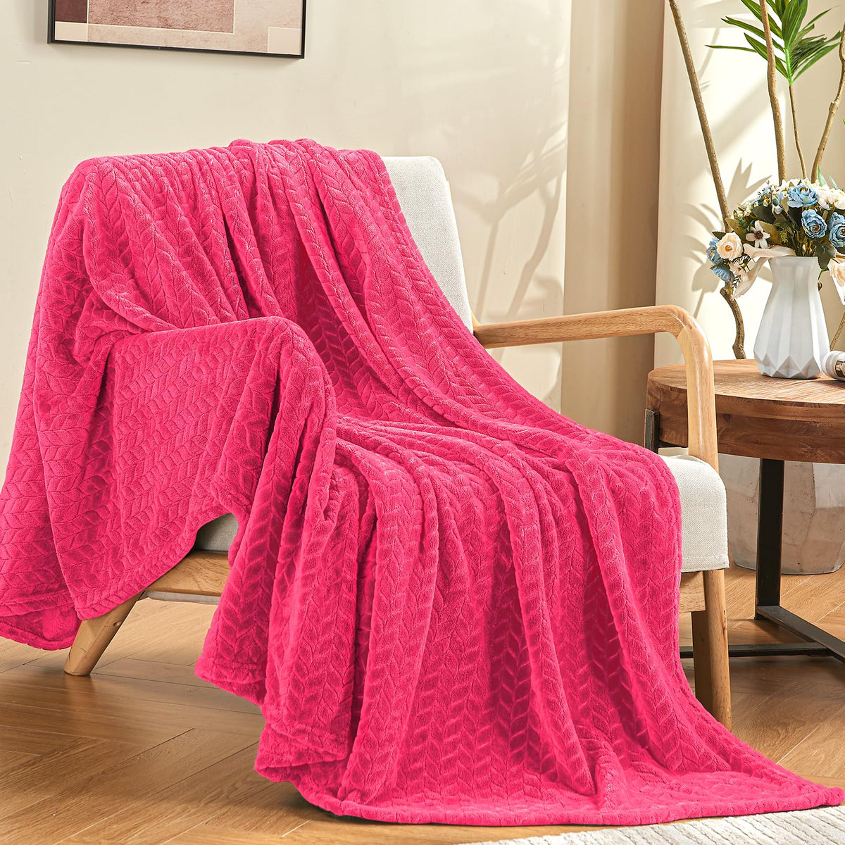 Inhand Fleece Throw Blanket, Super Soft Flannel Cozy for Adults, Washable Lightweight for Couch, Sofa, Bed, Office, Warm Plush for All Season, Green, 50"×60"