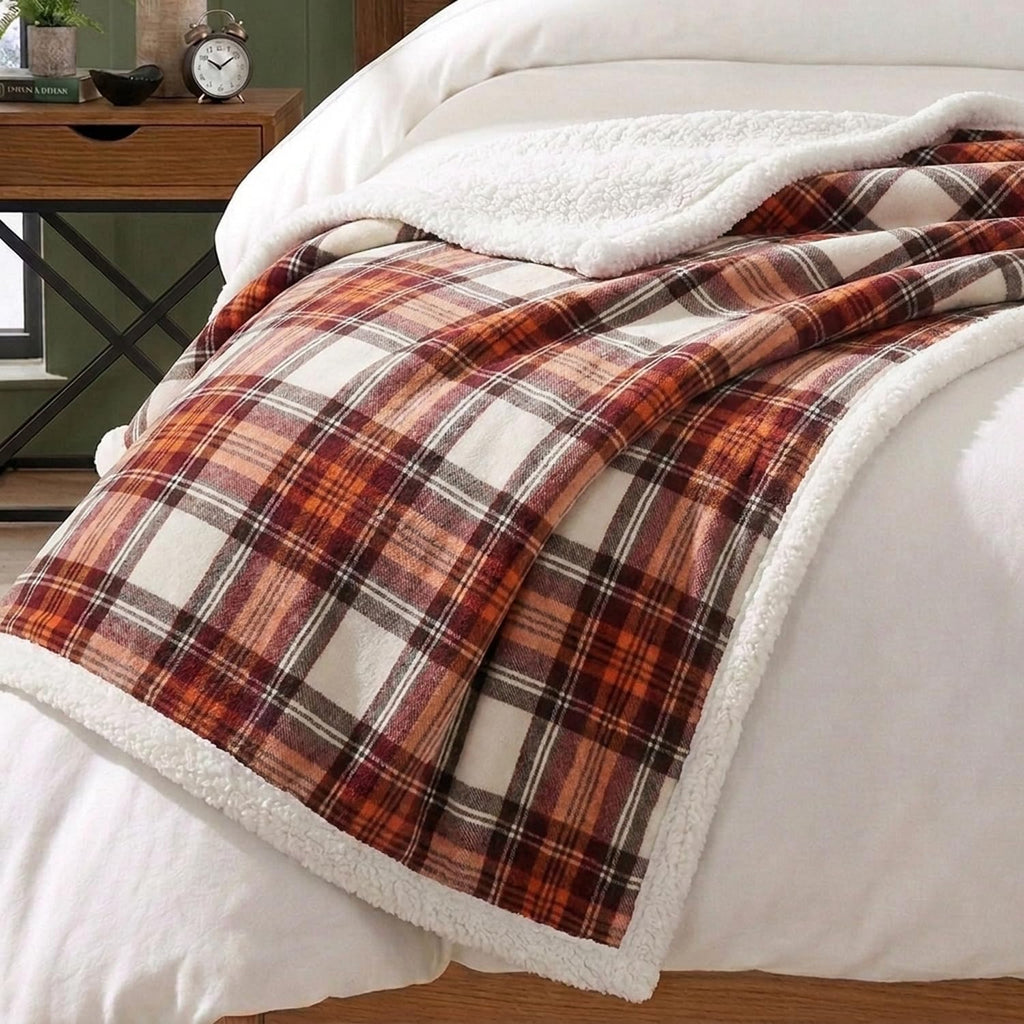 Eddie Bauer - Sherpa Reverse Throw Blanket for Bed or Couch, 50 x 60