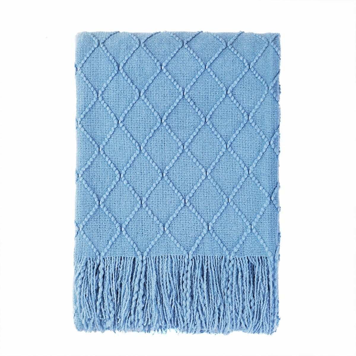 BOURINA Beige Throw Blanket 50x60 Inch Boho Knitted Soft Throw Sofa Blanket