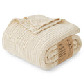 Love's cabin 100% Cotton Muslin Blanket, 6 Layer Lightweight Breathable Gauze Throw Blanket 50 x 60 Inches, Soft All Season Blanket for Couch, Bed, Sofa, Beige