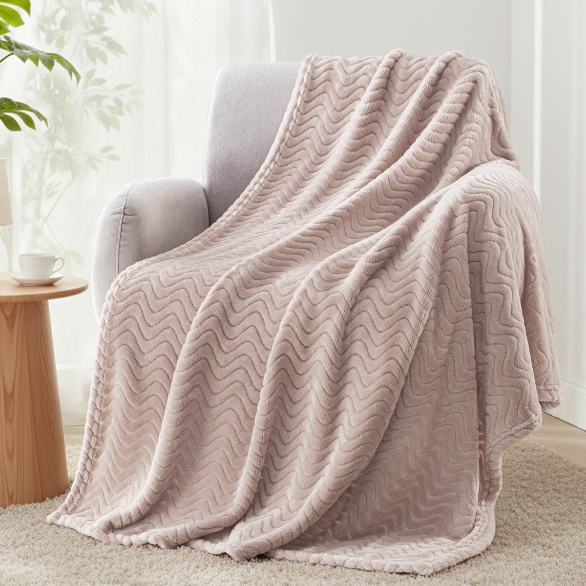 Exclusivo Mezcla Large Fleece Throw Blanket for Couch, Sofa, Celadon