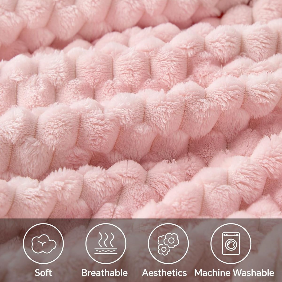 BEDELITE Pink Throw Blanket for Couch, Soft Cozy Gifts for Women, 50 * 60