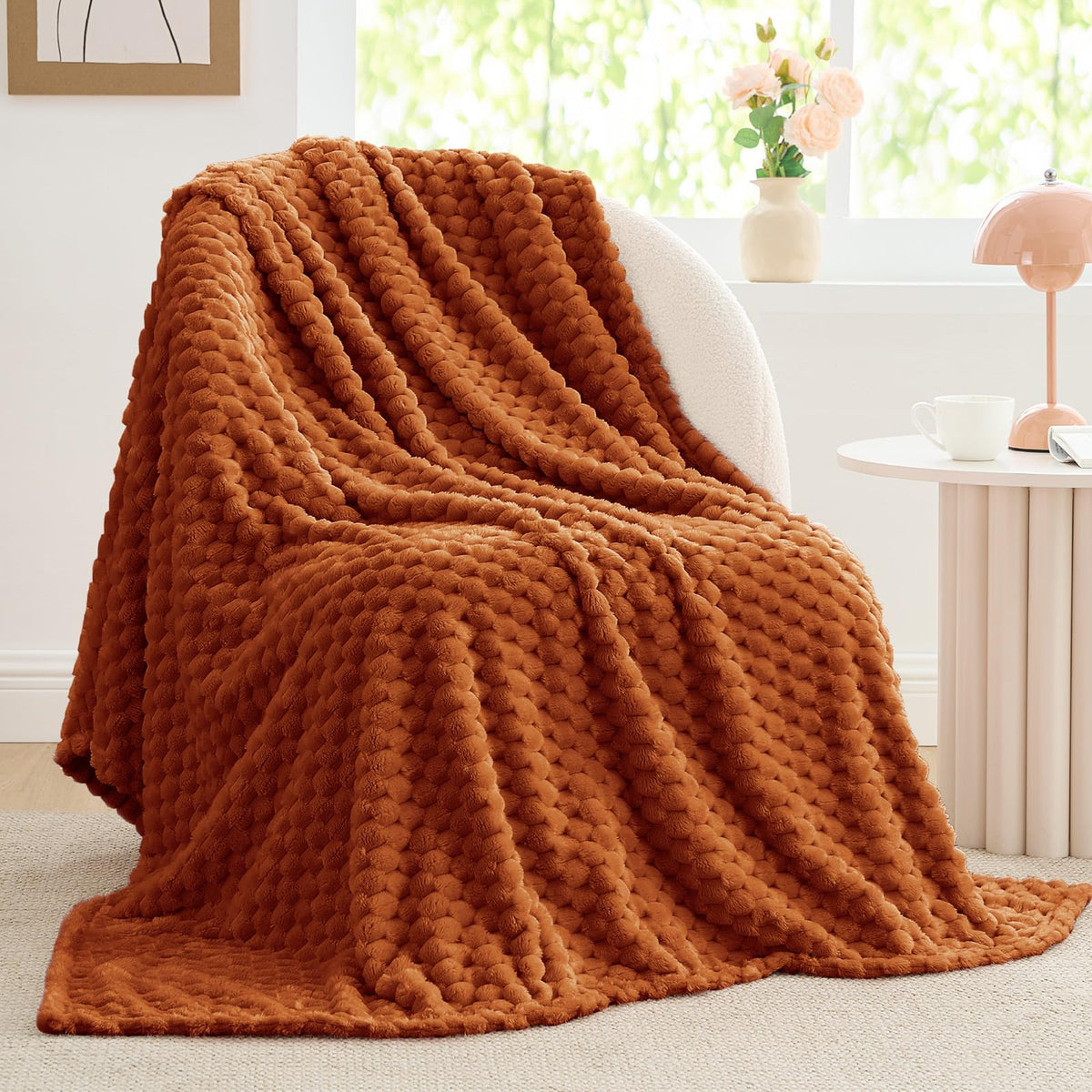 BEDELITE Pink Throw Blanket for Couch, Soft Cozy Gifts for Women, 50 * 60