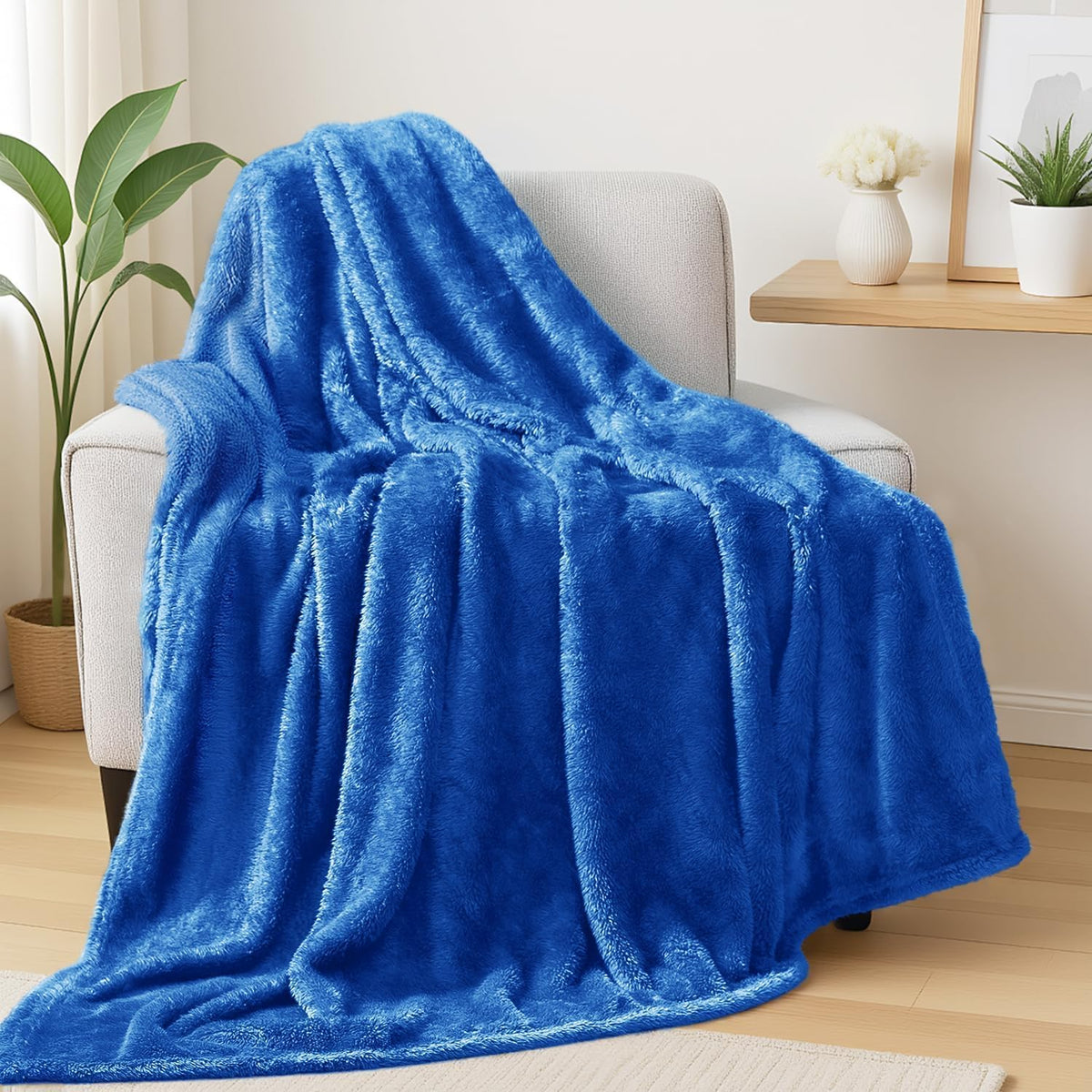 Exclusivo Mezcla Fuzzy Large Fleece Throw Blanket for Couch, Dusty Pink