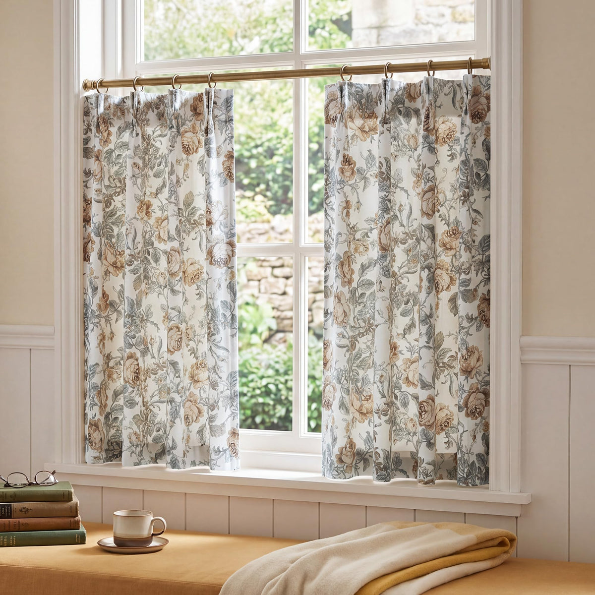 StangH Black Floral Vintage Curtains Luxury Velvet Drapes 96 Inch 2 Panels