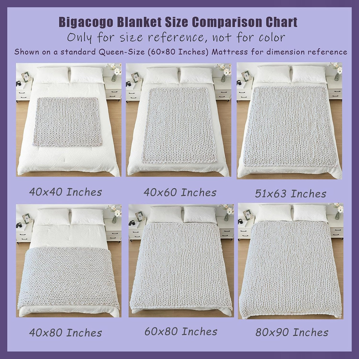 Bigacogo Chunky Knit Throw Blanket for Couch, 40x60 inches, Beige