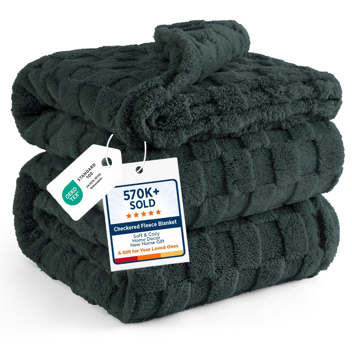 Bedsure Checkered Fleece Throw Blanket,Cute Home Decor,Sage Green,50"×60"