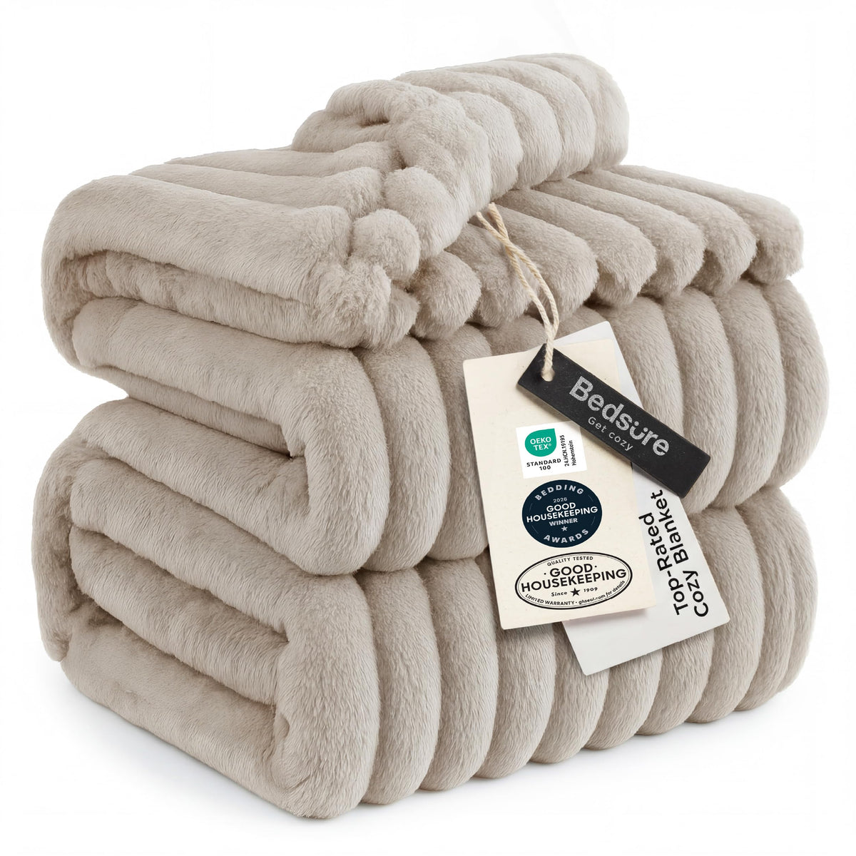 Bedsure GentleSoft White Throw Blanket for Couch - Halloween Fall Decorations for Home Living Room Decor, Cozy Fleece Fall Blanket for Sofa, Birthday Gifts for Women Mom Her, Off White, 50x60 Inches