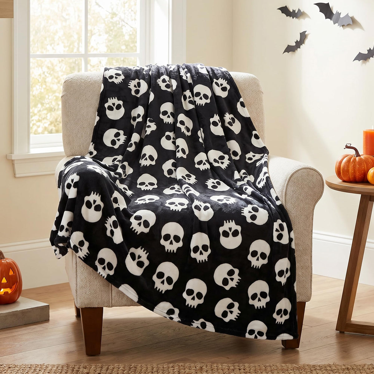 Autumn Harvest Flannel Throw Blanket, W50 x L70in