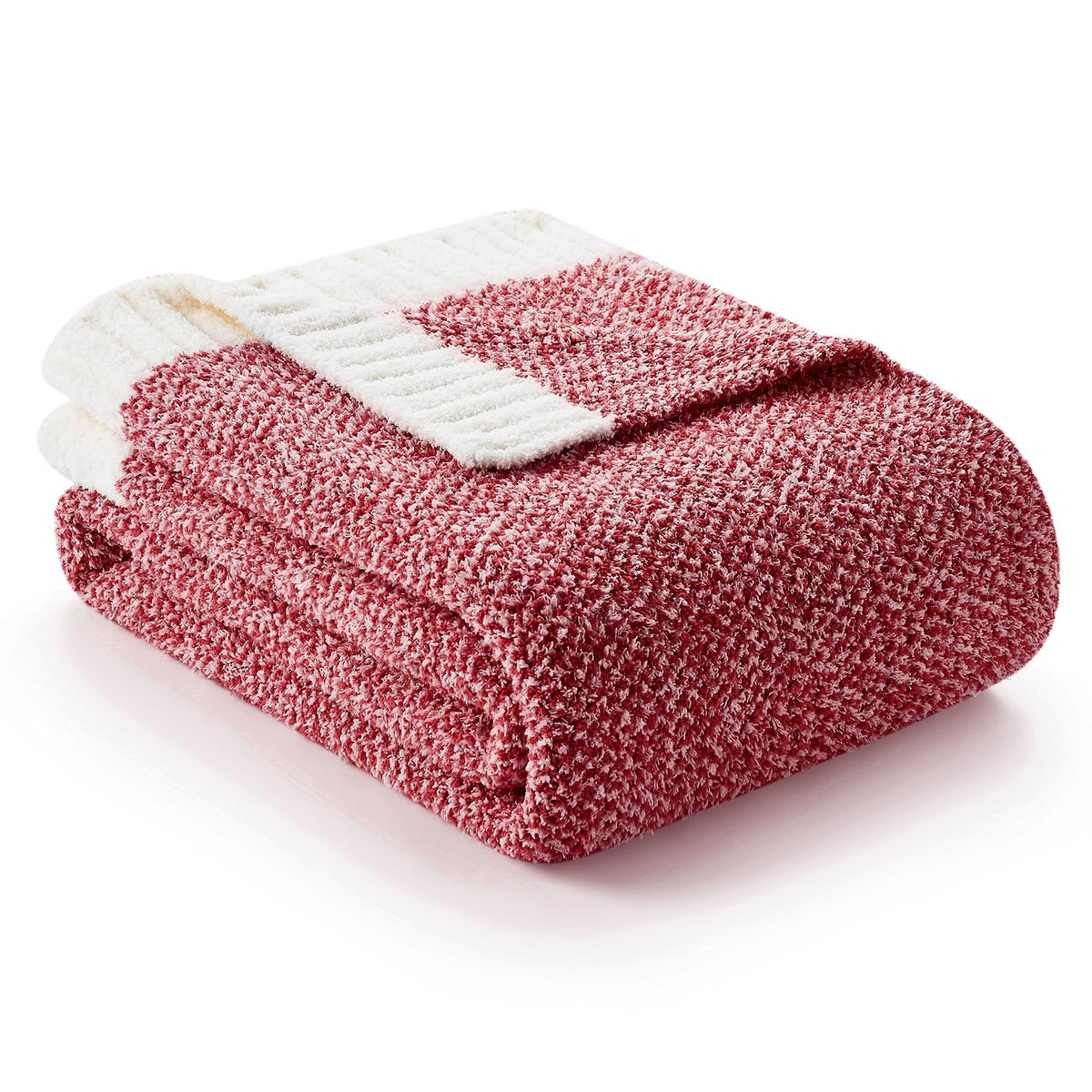 Snuggle Sac Buttery Ivory Throw Blanket for Couch, Reversible Super Soft Knitted Blankets, Warm Cozy Knit Fuzzy Plush Lightweight Throws Dupes for Sofa, Bed, Picnic, Ivory, 50 x 60 inches