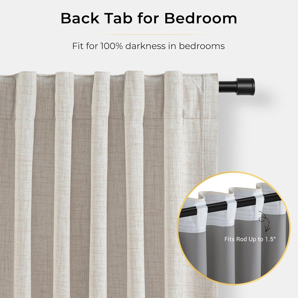 INOVADAY 100% Blackout Curtains for Bedroom Black Out Curtains 84 Inch Long