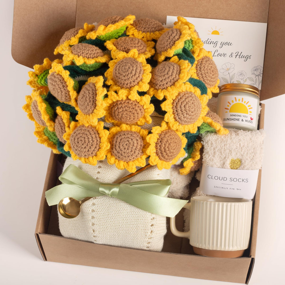 Care Package for Women, Flower Bouquet Blanket Gift Basket, Get Well Gifts for Women, Self Care Gifts, Thinking of You Gift, Birthday Gift for Mom Best Friend Sister