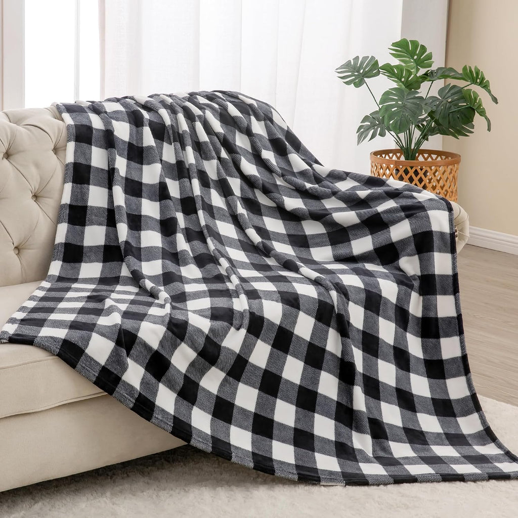 BEDELITE Buffalo Plaid Flannel Fleece Throw Blanket for Couch