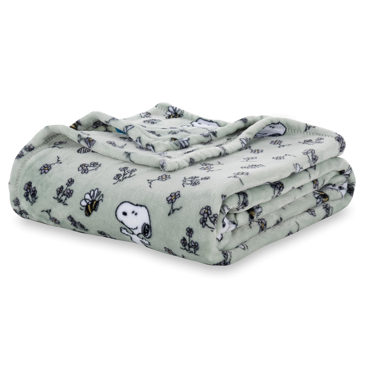 Berkshire Blanket Peanuts® VelvetLoft® Cute Character Snoopy Plush Throw Blanket,Peanuts Poses and Paws Grey,Throw 55 in x 70 in (Official Peanuts® Product)