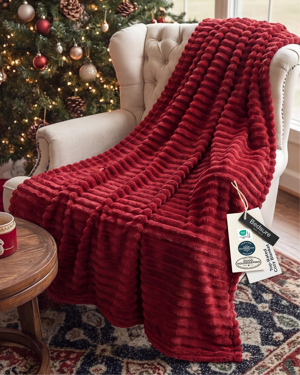 Bedsure GentleSoft White Throw Blanket for Couch - Halloween Fall Decorations for Home Living Room Decor, Cozy Fleece Fall Blanket for Sofa, Birthday Gifts for Women Mom Her, Off White, 50x60 Inches