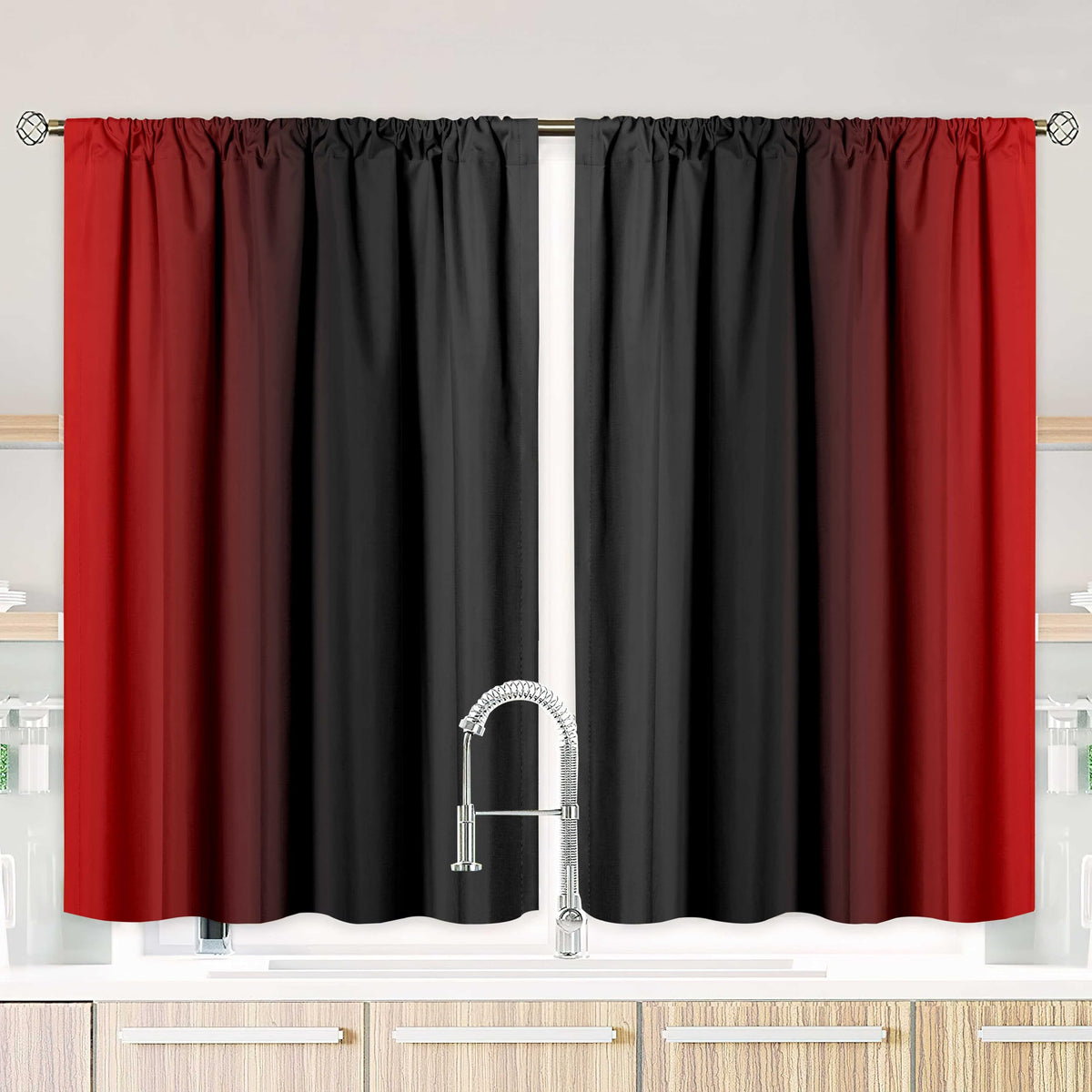 Burnt Orange Curtains 84 Inch Length for Living Room,2 Panels
