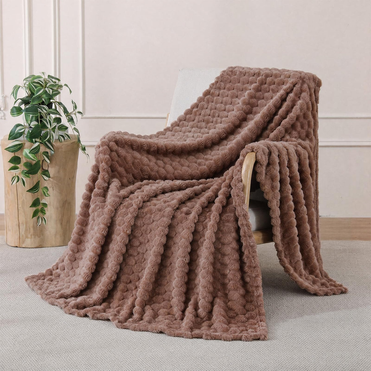 Light Blue Fleece Throw Blanket 50"×60" for Couch Sofa Bed