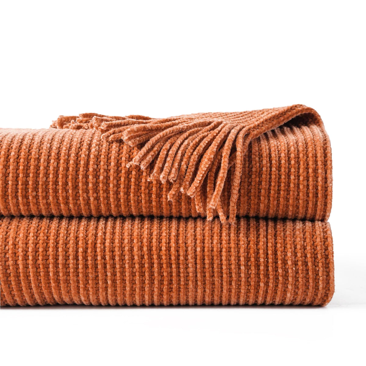 BATTILO HOME Rust Throw Blanket for Couch, 50"x60"