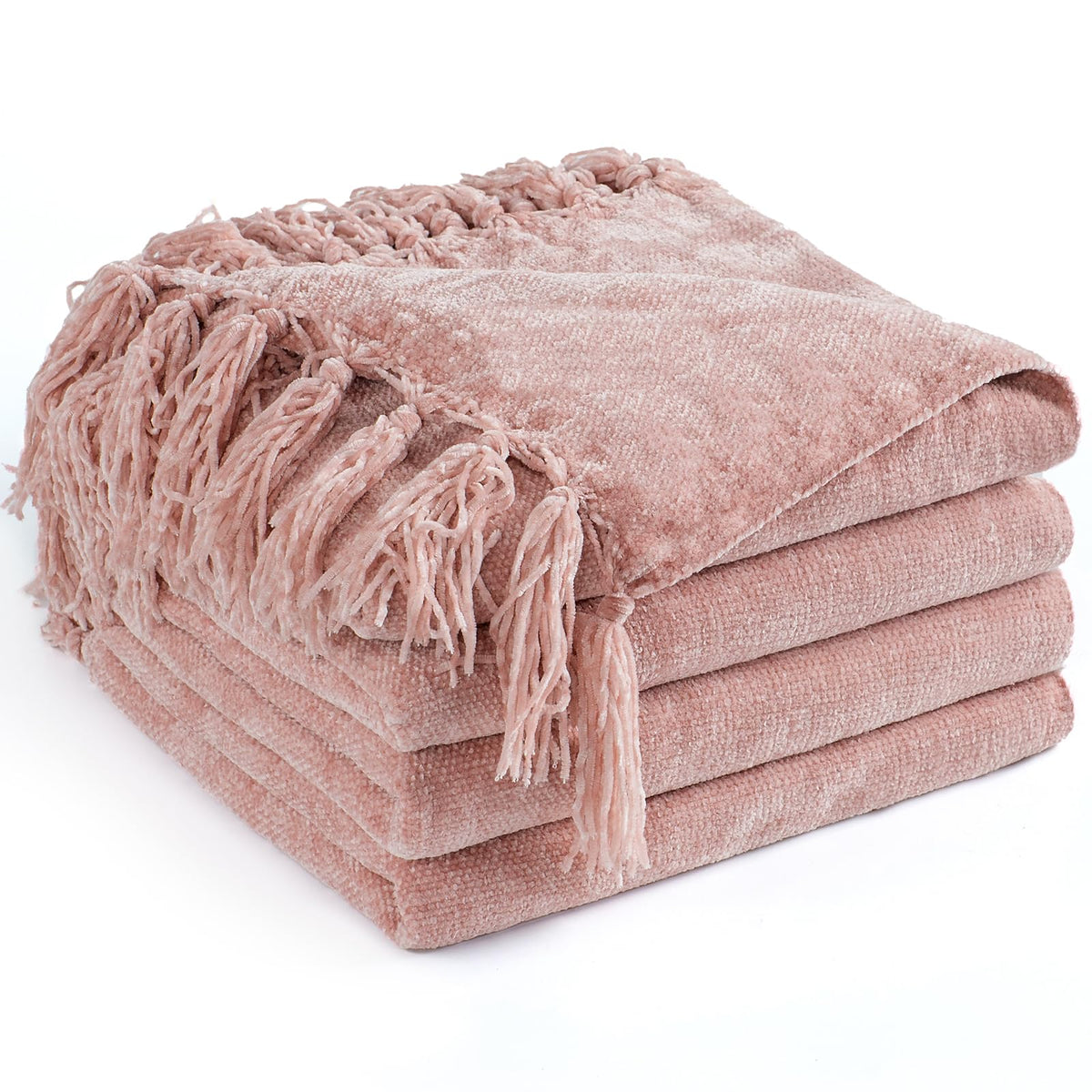 Chenille Throw Blanket for Couch 50" x 60", Olive Green