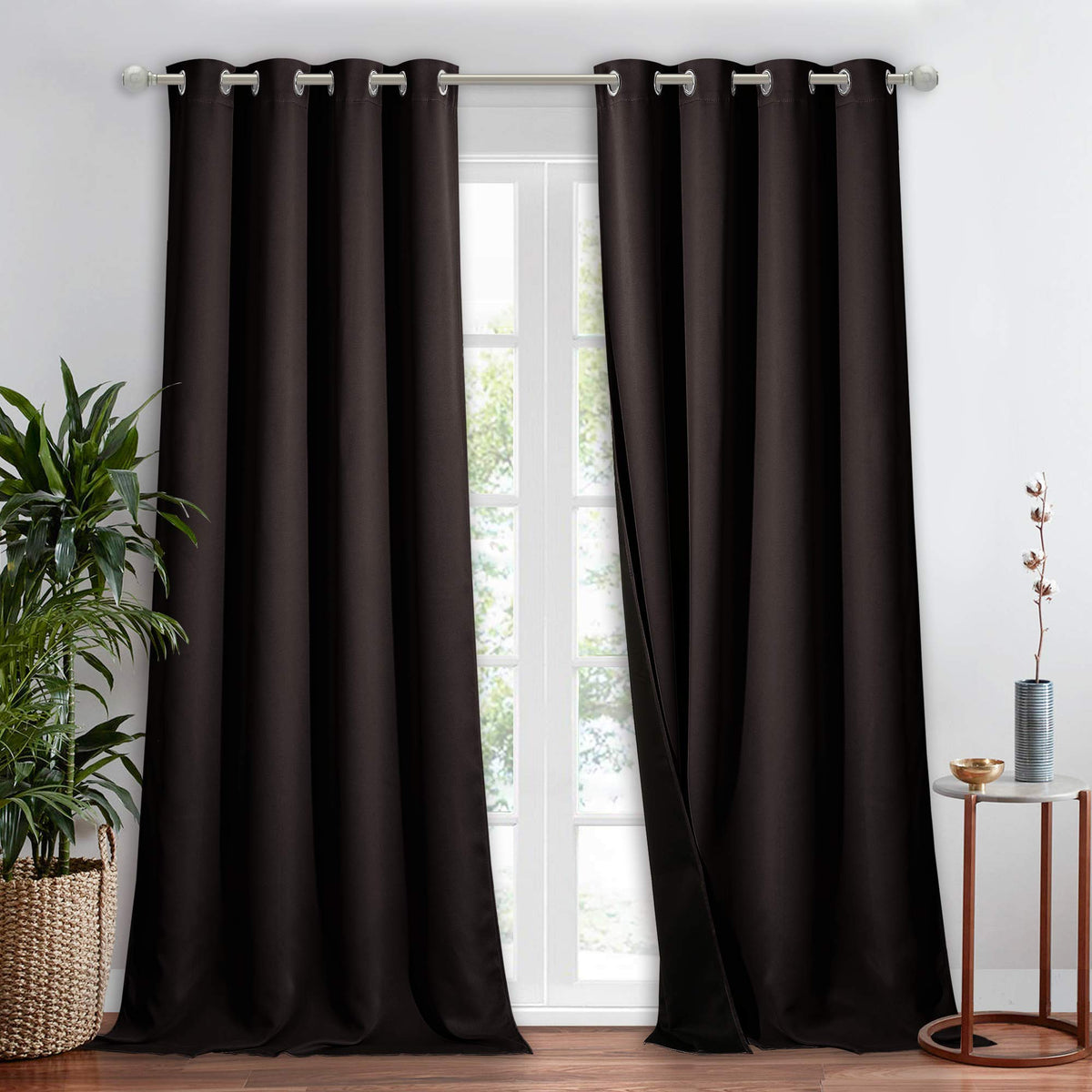 NICETOWN 100% Blackout Curtain 54 inches Long, Double-Deck Completely Blackout Window Treatment Thermal Insulated Lined Drape for Small Window (White, 1 PC, 52 inches Width Each Panel)