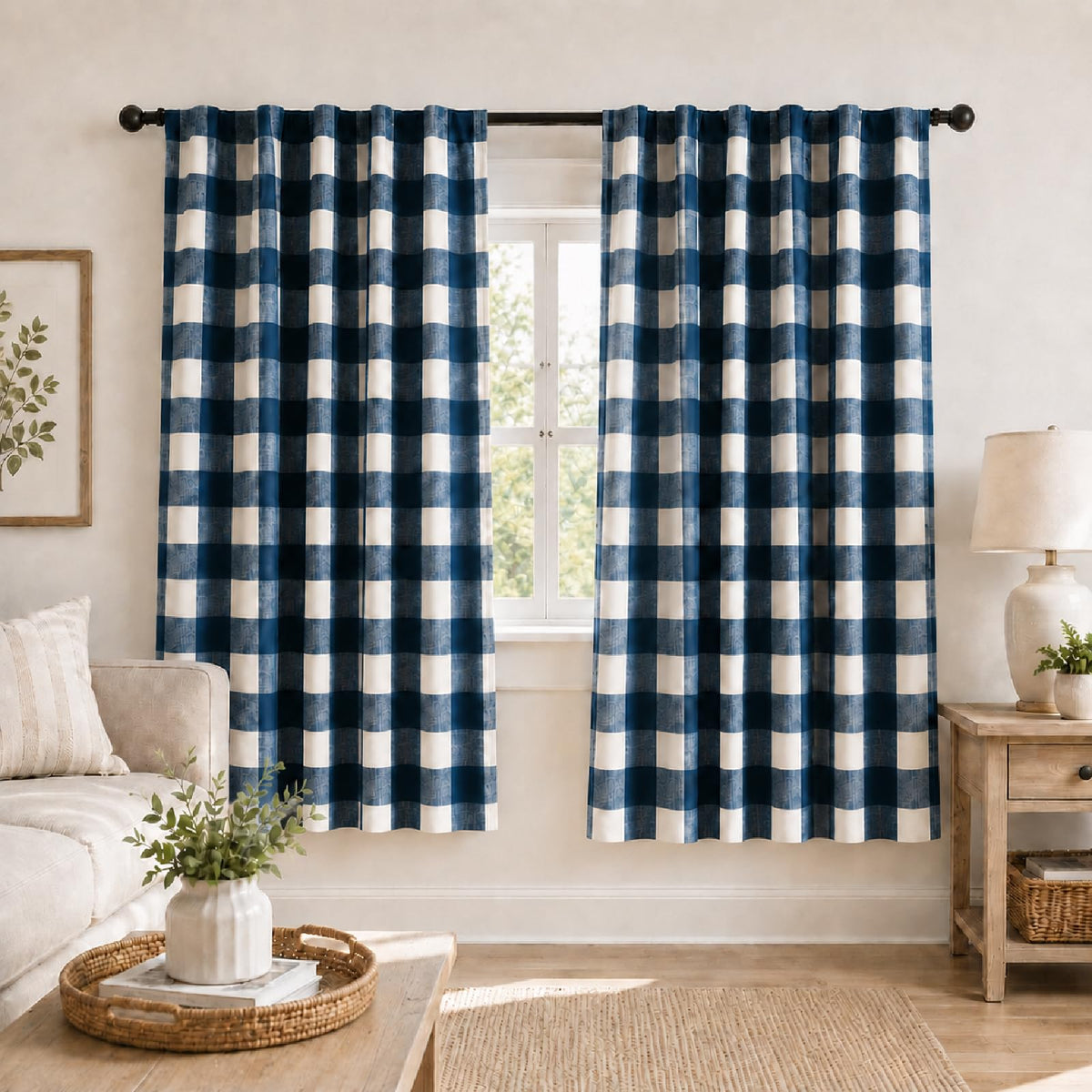 Blackout Curtains for Bedroom, Buffalo Plaid Curtains for Living Room