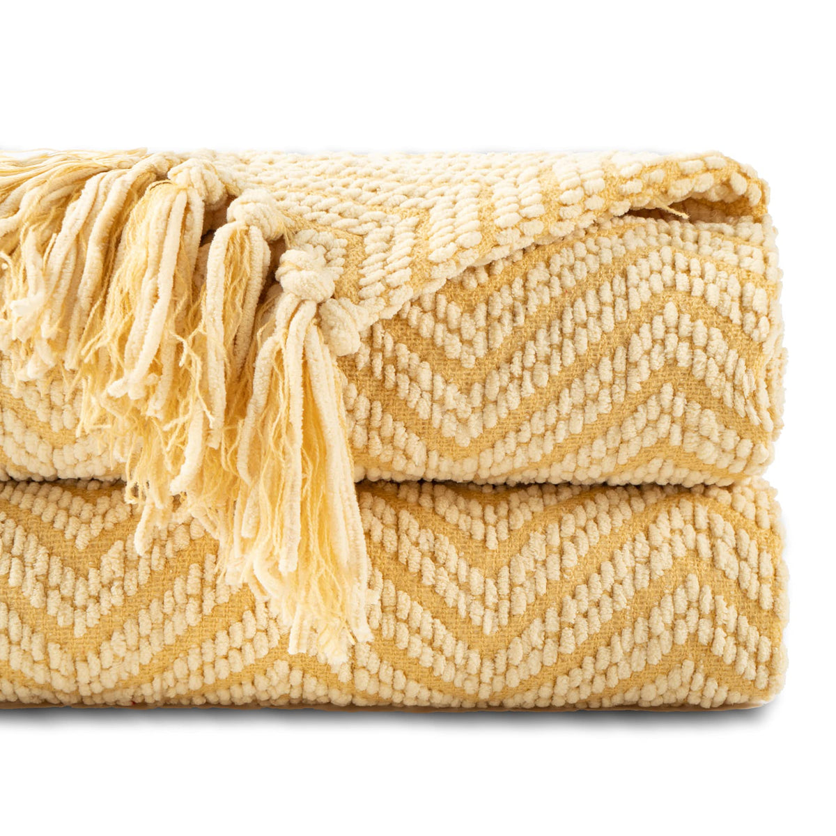 BATTILO HOME Beige Throw Blanket for Couch, Knitted Beige Throw for Bed, Neutral Throw Blankets Tan Throw Blanket for Room Decor Housewarming Gifts, 50" x 60"