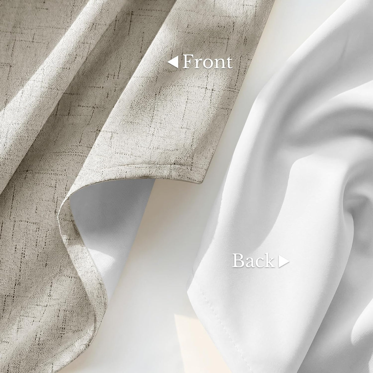 NICETOWN Beige Linen Blackout Curtains 84 Inches Long, W52xL84, 2 Panels
