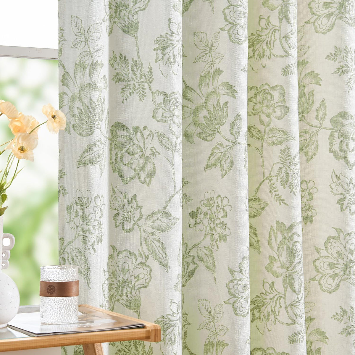 jinchan Burlap Look Curtains Blackout Curtains for Bedroom Lined Linen Textured Look Drapes for Living Room 84 Inches Long French Country Farmhouse Window 2 Panels Tan Drapes