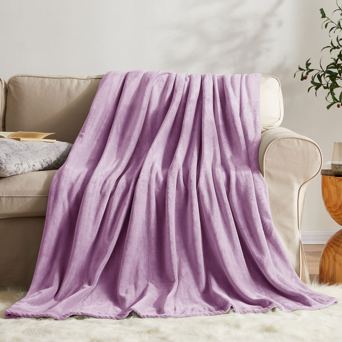 KMUSET Fleece Blanket Throw Size Grey Lightweight Super Soft Cozy Luxury Bed Blanket Microfiber Factory Shop