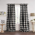 Grainger Buffalo Check Blackout Window Curtain, Linen - 52" W x 84" L