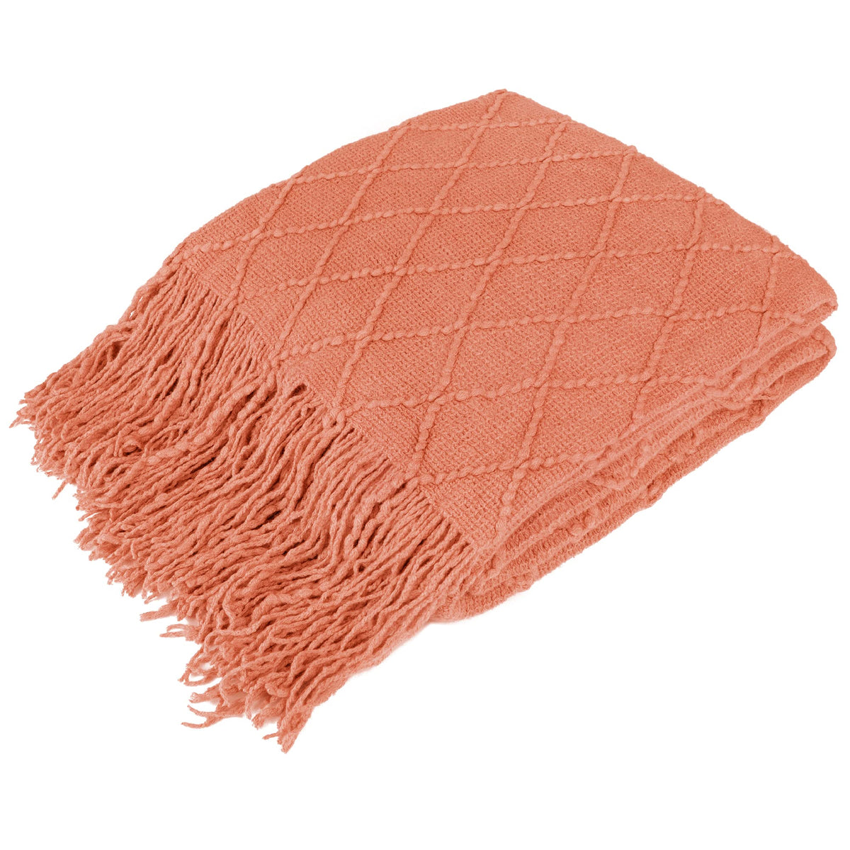 PAVILIA Tan Taupe Knit Throw Blanket, Soft Knitted Farmhouse, 50x60