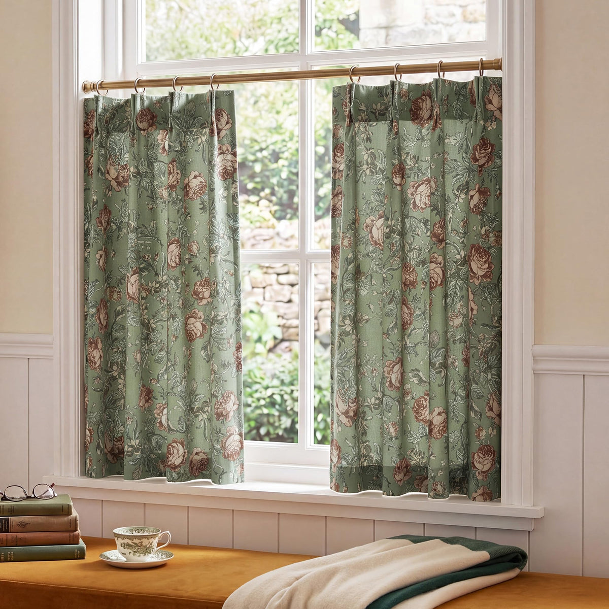 StangH Black Floral Vintage Curtains Luxury Velvet Drapes 96 Inch 2 Panels