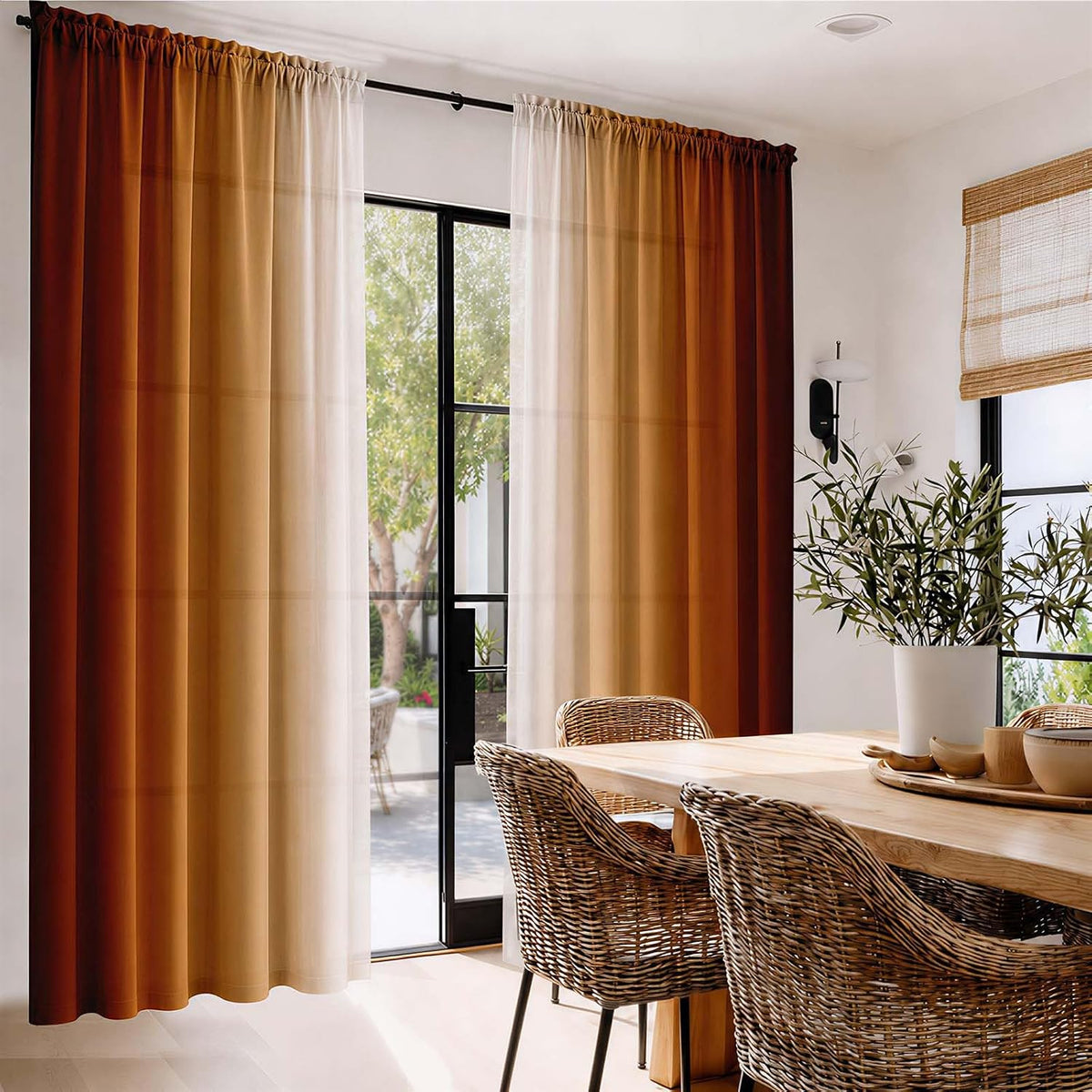 Burnt Orange Curtains 84 Inch Length for Living Room,2 Panels