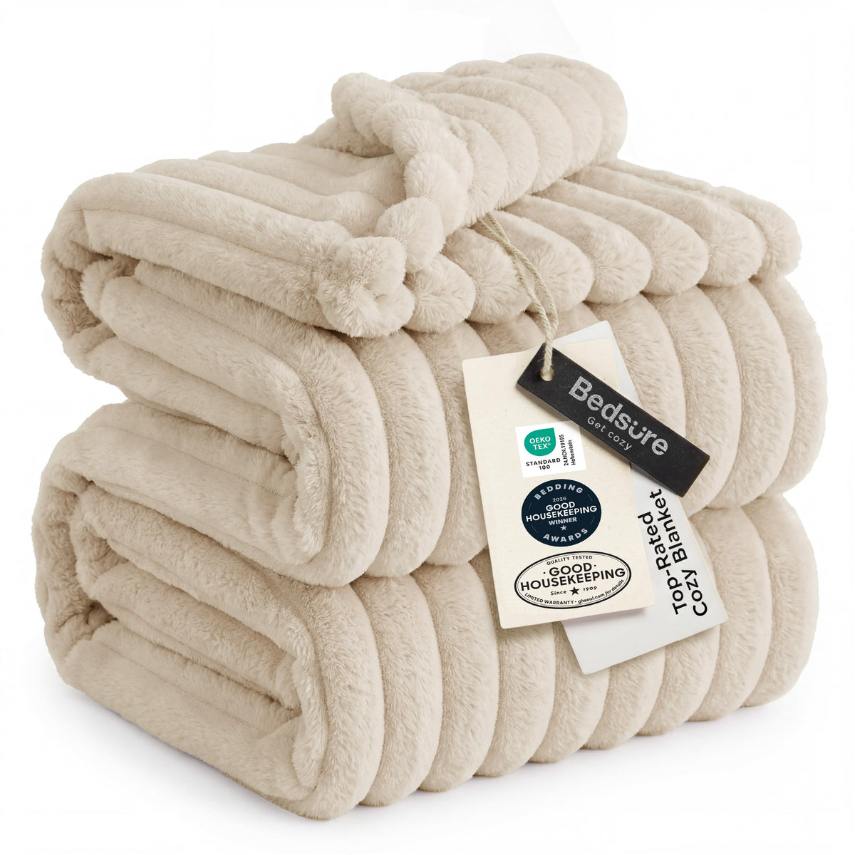 Bedsure GentleSoft White Throw Blanket for Couch - Halloween Fall Decorations for Home Living Room Decor, Cozy Fleece Fall Blanket for Sofa, Birthday Gifts for Women Mom Her, Off White, 50x60 Inches
