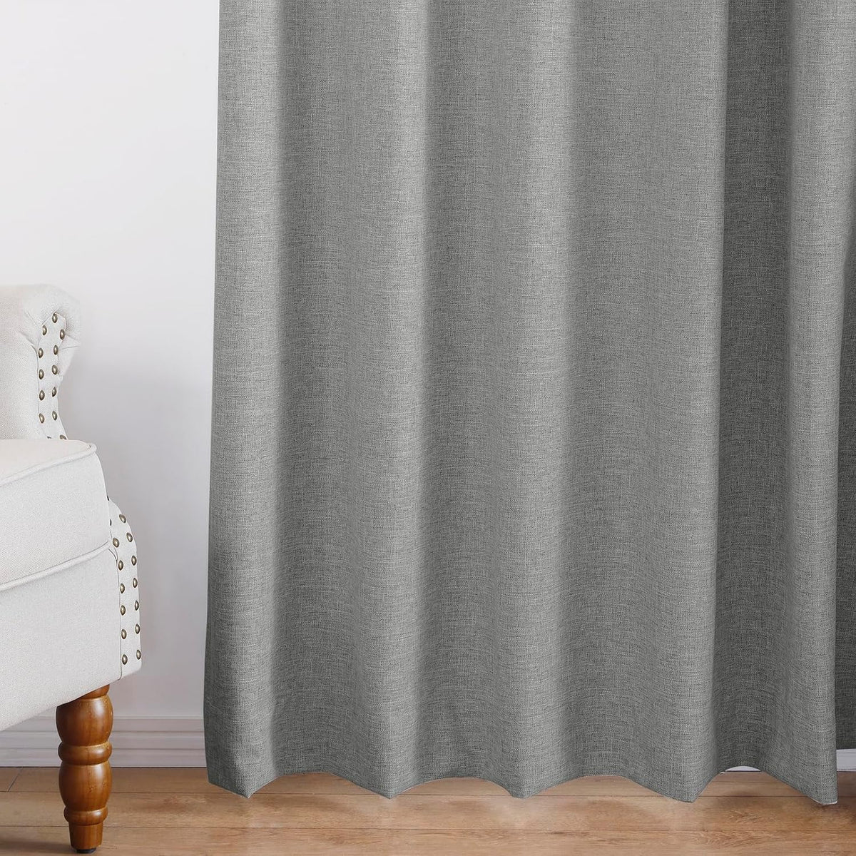 Linen 100% Blockout Curtains Pinch Pleated, 60W x 72L, 1 Panel