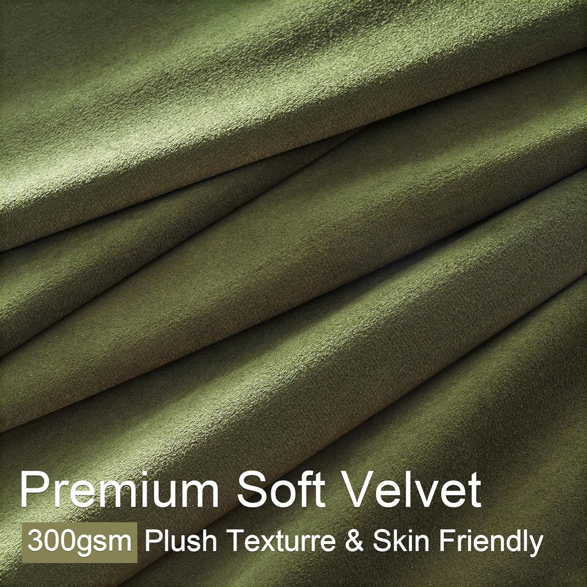Olive Green Velvet Blackout Curtains 84 Inches 2 Panels Forest Green Elegant Vintage Pinch Pleated Drapes for Living Room Bedroom Thermal Soundproof Back Tab Window Panels,W40 x L84,Home Decor