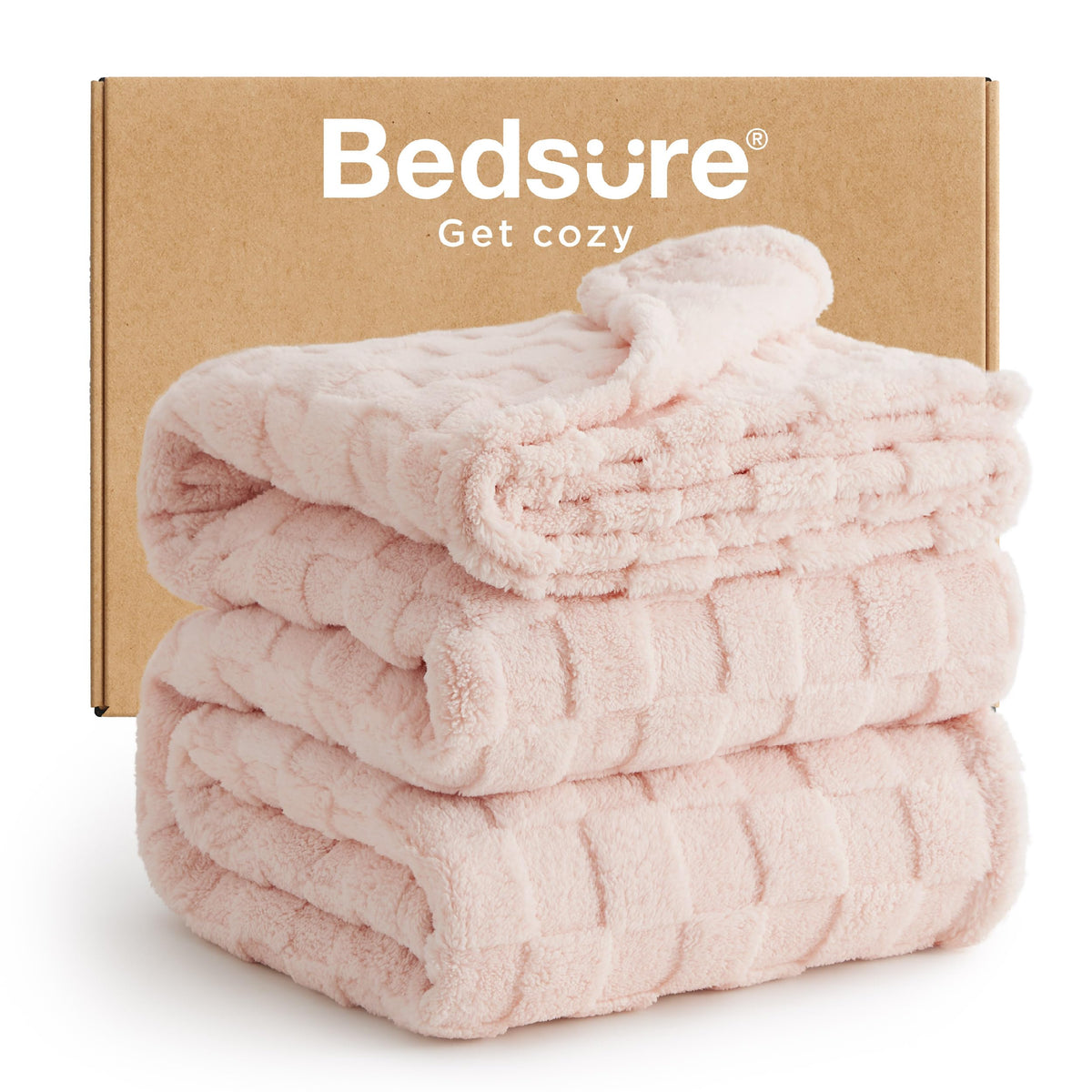 Bedsure Checkered Fleece Throw Blanket,Cute Home Decor,Sage Green,50"×60"