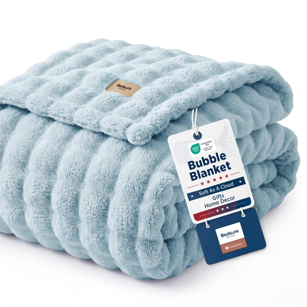 Bedsure Cloud Bubble Blanket, Soft Cozy Throw, Off White, 50"×60"