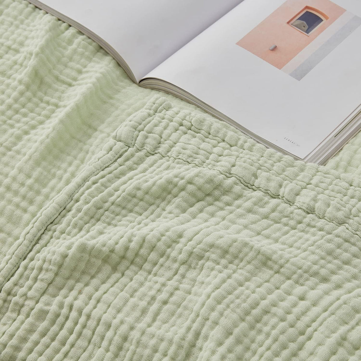 EMME Muslin Throw Blanket for Adults 100% Cotton Blankets for Couch Breathable Gauze All Season Soft and Lightweight Pre-Washed (Teal, 50"x71")