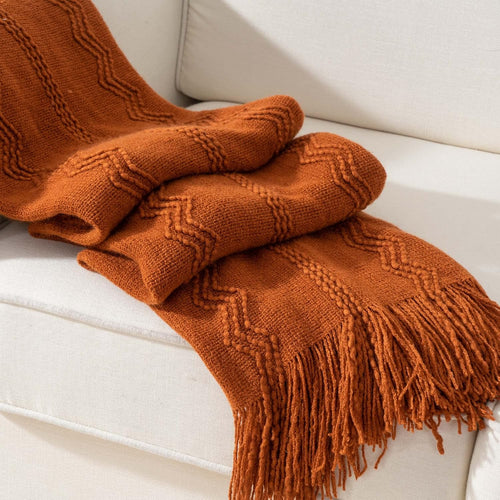 BATTILO HOME Rust Throw Blanket for Couch, 50"x60"